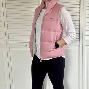 Lacoste Women's Pink Puffer Vest | Size 34 (XS) | Iconic Croc Logo 🐊